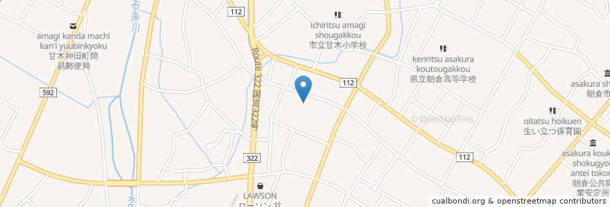Mapa de ubicacion de 真愛園光寮 en اليابان, محافظة فوكوكا, 朝倉市.