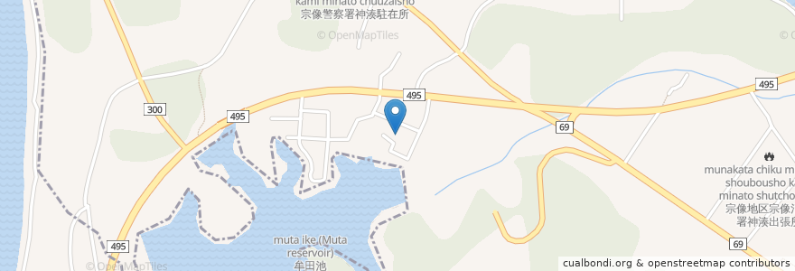 Mapa de ubicacion de 社会福祉法人柏芳会記念福祉事業会　ケアポート玄海 en 日本, 福岡県, 宗像市.