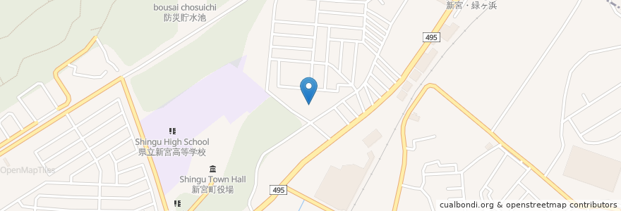 Mapa de ubicacion de 福岡コロニー en Japan, 福岡県, 糟屋郡, 新宮町.