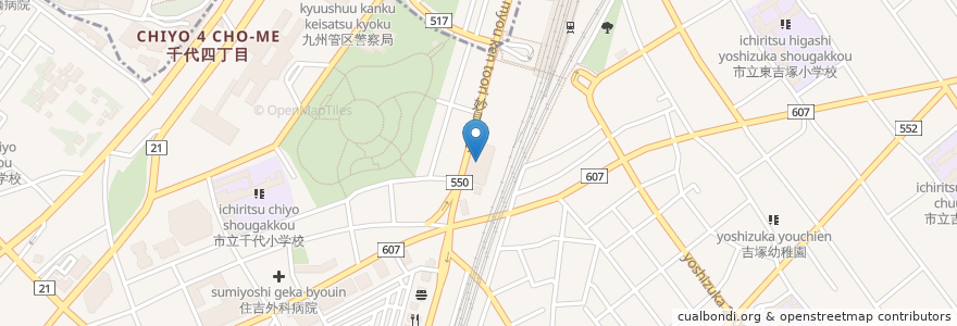 Mapa de ubicacion de 福岡市民病院 en Japão, 福岡県, 福岡市, 博多区.