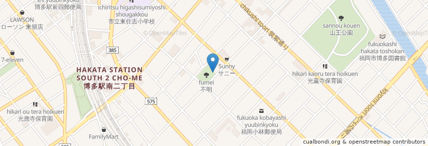 Mapa de ubicacion de 花野公園集会所老人いこいの家 en Japón, Prefectura De Fukuoka, 福岡市, 博多区.