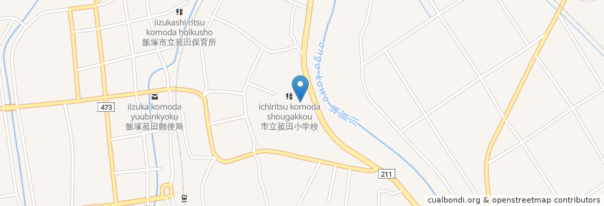 Mapa de ubicacion de 菰田児童センター en Япония, Фукуока, 飯塚市.