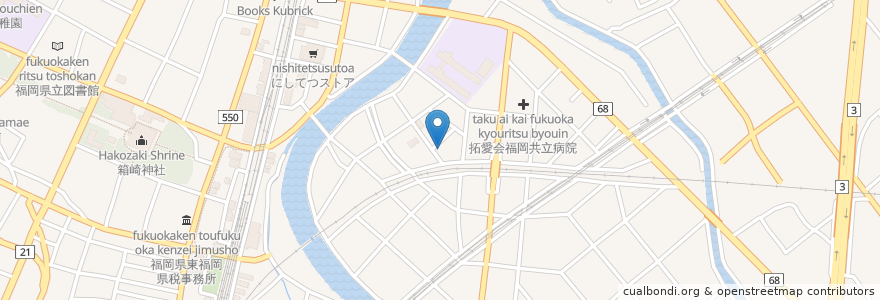 Mapa de ubicacion de 郷口公園集会所老人いこいの家 en Japan, Präfektur Fukuoka, 福岡市, 東区.
