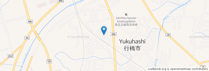Mapa de ubicacion de 門樋上町児童遊園 en 日本, 福岡県, 行橋市.