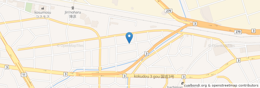 Mapa de ubicacion de 陣原東年長者いこいの家 en Япония, Фукуока, 北九州市, 八幡西区.