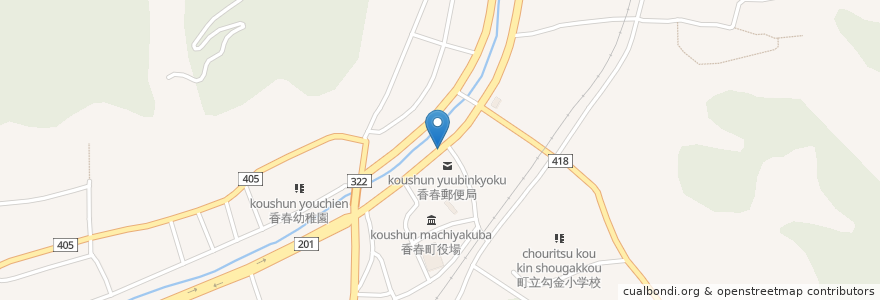 Mapa de ubicacion de 香春町中央児童遊園 en 日本, 福冈县, 田川郡, 香春町.