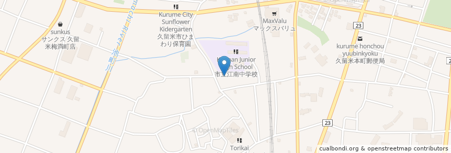 Mapa de ubicacion de 鳥飼老人いこいの家 en 일본, 후쿠오카현, 久留米市.
