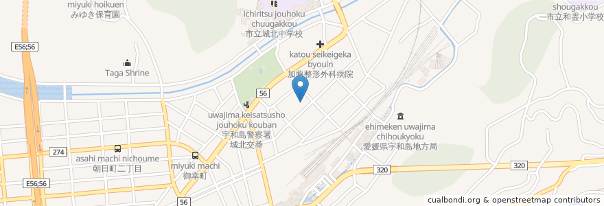 Mapa de ubicacion de いこい en Japonya, 愛媛県, 宇和島市.