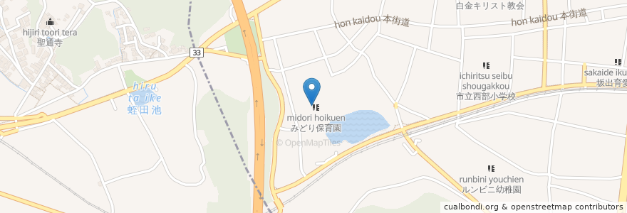 Mapa de ubicacion de まきば児童センター en Japón, Prefectura De Kagawa, 坂出市.