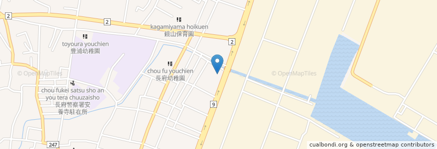 Mapa de ubicacion de アイユウ長府在宅介護支援センター en اليابان, 山口県, 下関市.
