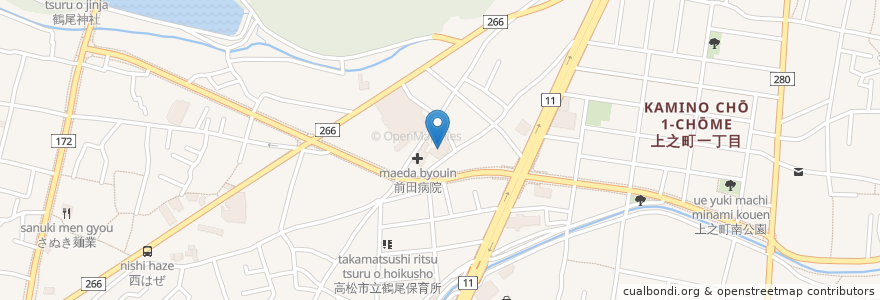 Mapa de ubicacion de フローラ老人介護支援センター en Japon, Préfecture De Kagawa, 高松市.