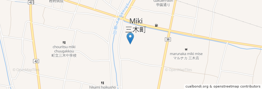 Mapa de ubicacion de 三木町老人福祉センターあけぼの荘 en Japan, Präfektur Kagawa, 木田郡, 三木町.
