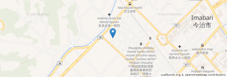 Mapa de ubicacion de 今治市在宅介護支援センターかとれあ en 日本, 愛媛県, 今治市.