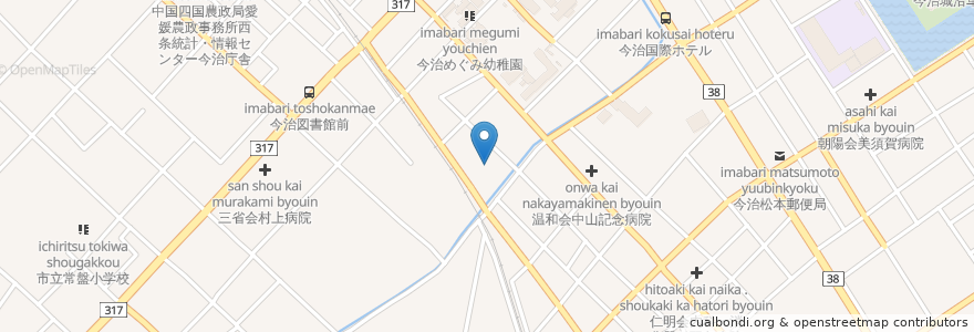 Mapa de ubicacion de 今治市在宅介護支援センター愛らんど今治 en 일본, 에히메현, 이마바리시.