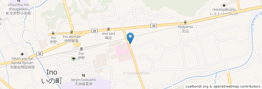 Mapa de ubicacion de 伊野町老人福祉センター en Jepun, 高知県, 吾川郡, いの町.