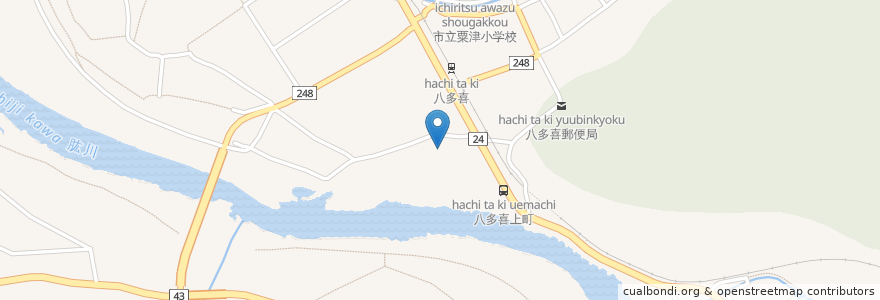 Mapa de ubicacion de 八多喜児童遊園 en Japon, Préfecture D'Ehime, 大洲市.