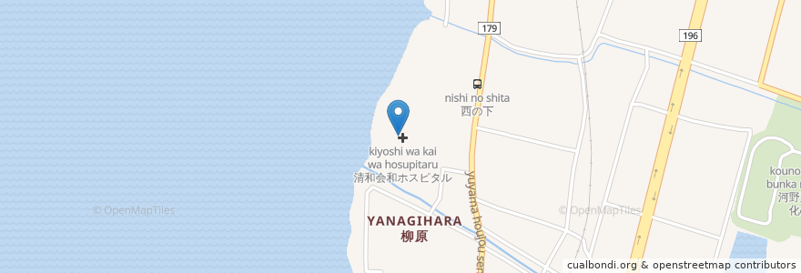 Mapa de ubicacion de 北条市在宅介護支援センター海辺の郷 en 日本, 愛媛県, 松山市.