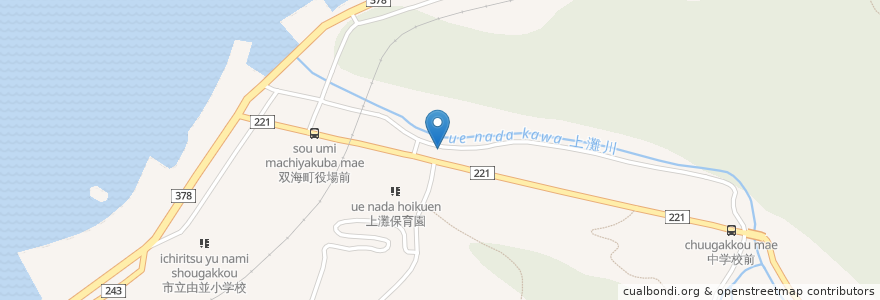 Mapa de ubicacion de 双海町老人憩の家 en Japon, Préfecture D'Ehime, 伊予市.