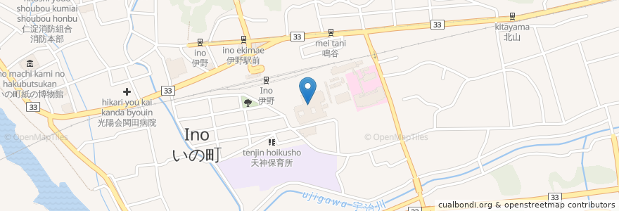 Mapa de ubicacion de 在宅介護支援センター「あいの」 en Japan, Präfektur Kōchi, 吾川郡, いの町.