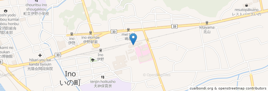Mapa de ubicacion de 在宅介護支援センターによど en Japonya, 高知県, 吾川郡, いの町.