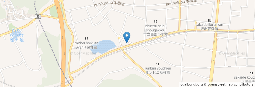 Mapa de ubicacion de 坂出市知的障害者小規模通所授産施設「第２八幡園」 en Japón, Prefectura De Kagawa, 坂出市.