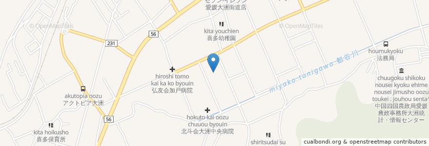 Mapa de ubicacion de 大洲市在宅介護支援センターフレンド en Japón, Prefectura De Ehime, 大洲市.
