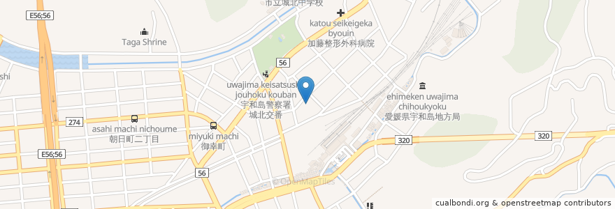 Mapa de ubicacion de 宇和島市在宅介護支援センターいこい en 日本, 愛媛県, 宇和島市.