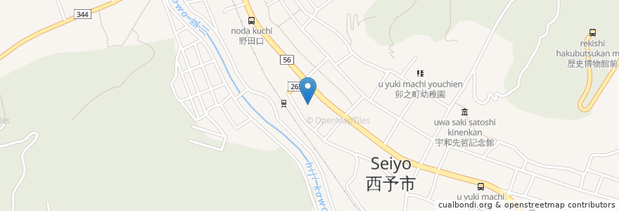 Mapa de ubicacion de 宇和町基幹型在宅介護支援センター en Japon, Préfecture D'Ehime, 西予市.