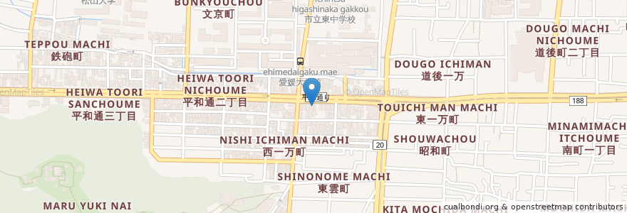 Mapa de ubicacion de 愛媛県母子福祉センター en 日本, 愛媛県, 松山市.