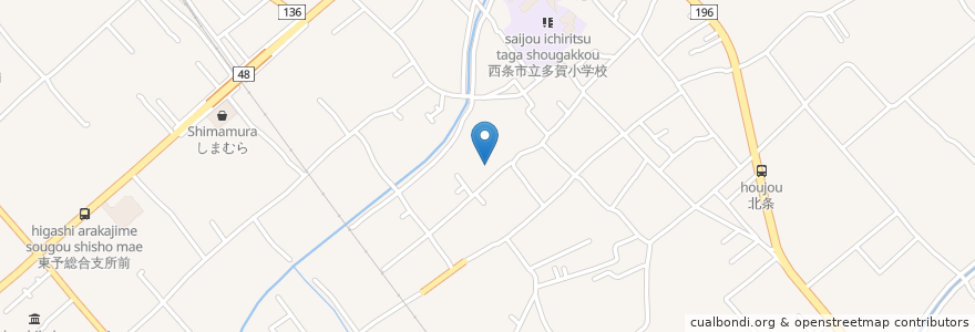 Mapa de ubicacion de 東予市すみれ荘 en Japón, Prefectura De Ehime, 西条市.
