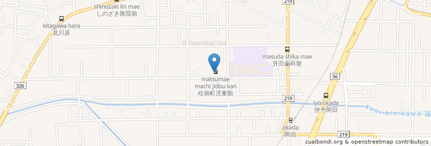 Mapa de ubicacion de 松前町岡田老人憩の家 en 日本, 愛媛県, 伊予郡, 松前町.