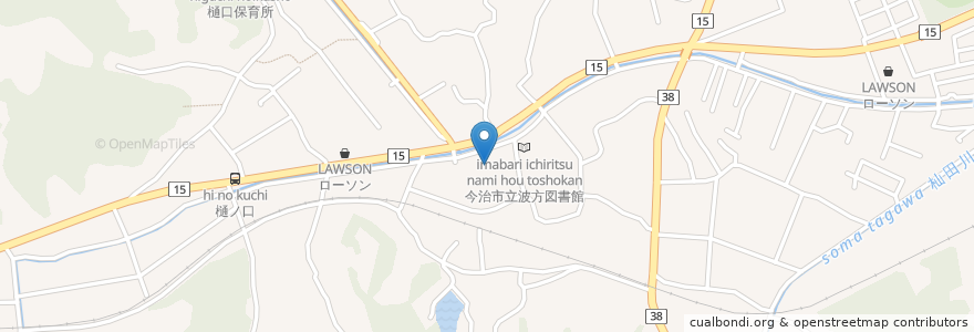Mapa de ubicacion de 波方町老人福祉センター en 日本, 愛媛県, 今治市.