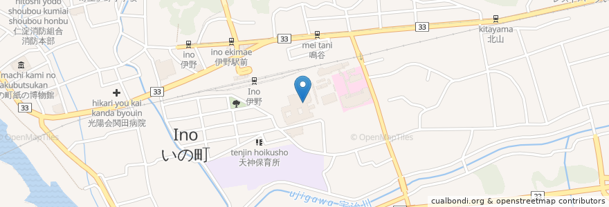 Mapa de ubicacion de 社会福祉法人偕楽荘　伊野町立特別養護老人ホーム偕楽荘 en Japan, Kochi Prefecture, Agawa County, Ino.
