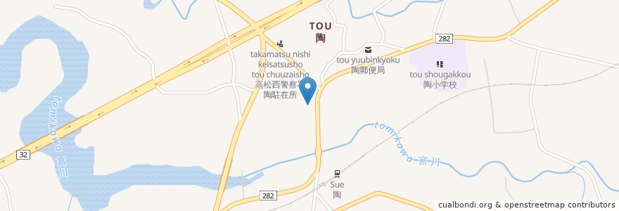 Mapa de ubicacion de 綾南町老人介護支援センター en 日本, 香川县, 绫歌郡, 绫川町.