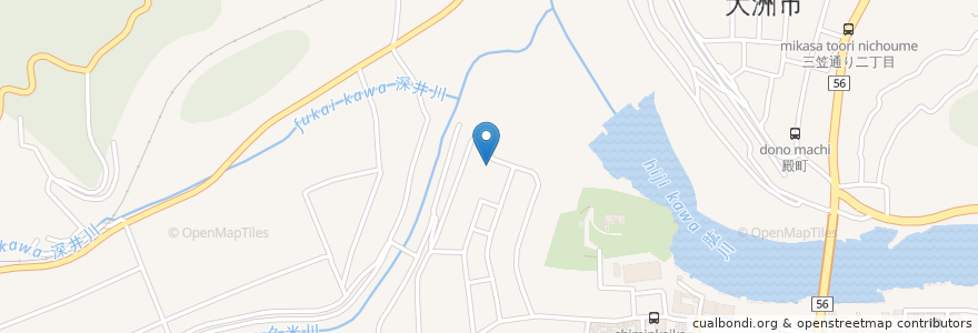 Mapa de ubicacion de 軽費老人ホーム(ケアハウス)とみす寮 en 日本, 爱媛县, 大洲市.