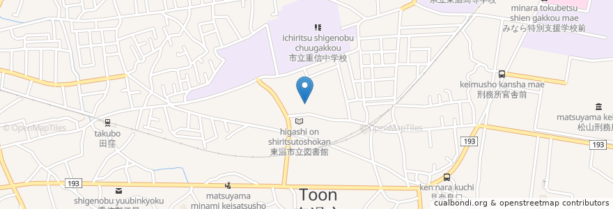 Mapa de ubicacion de 重信町老人福祉センター en Япония, Эхимэ, 東温市.