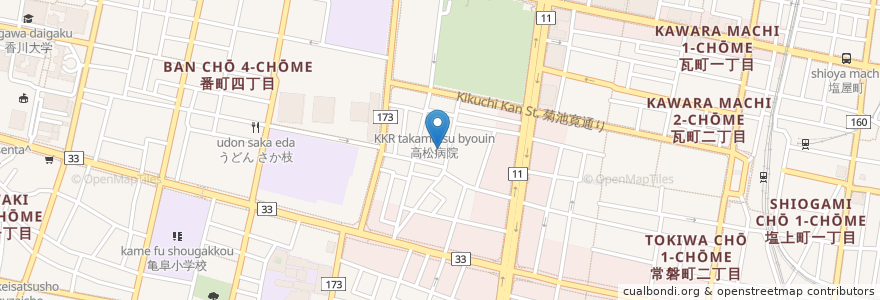 Mapa de ubicacion de 香川県母子福祉センター en Jepun, 香川県, 高松市.