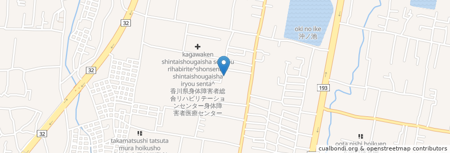 Mapa de ubicacion de 香川県身体障害者総合リハビリテーションセンター肢体不自由児施設 en ژاپن, 香川県, 高松市.