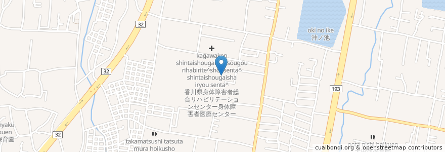 Mapa de ubicacion de 香川県身体障害者総合リハビリテーションセンター身体障害者福祉センター en اليابان, كاغاوا, 高松市.