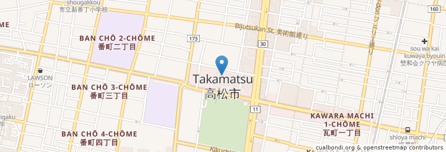 Mapa de ubicacion de 高松市基幹型老人介護支援センター en 일본, 가가와현, 高松市.