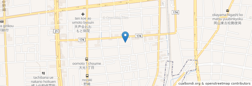 Mapa de ubicacion de 岡山かなりや学園 en 日本, 冈山县, 冈山市, 北区.