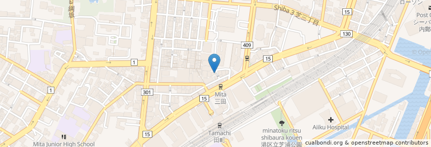 Mapa de ubicacion de JUSCHE en Japan, 東京都, 港区.