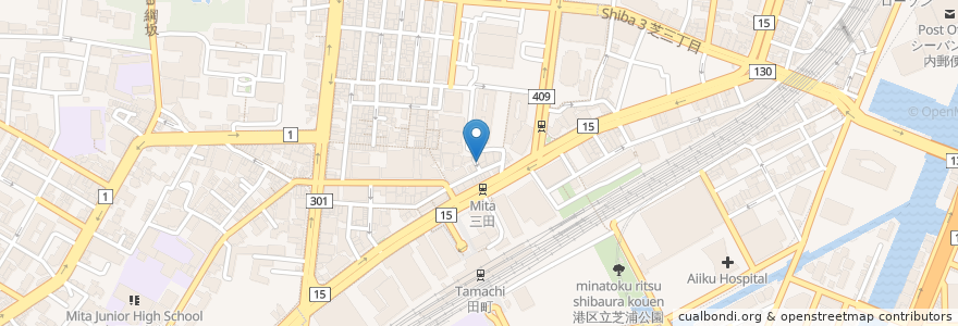 Mapa de ubicacion de 稚内漁港牧場 en 日本, 東京都, 港区.
