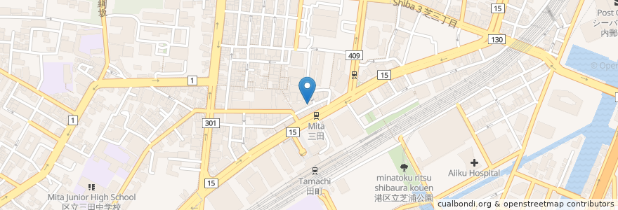 Mapa de ubicacion de 地中海ビストロ Shiba en 日本, 東京都, 港区.