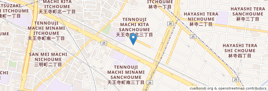 Mapa de ubicacion de いくとく障害者デイサービスセンター en Japón, Prefectura De Osaka, Osaka, 阿倍野区.