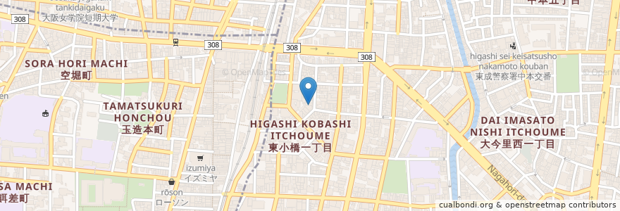 Mapa de ubicacion de すいすい en 日本, 大阪府, 大阪市, 東成区.