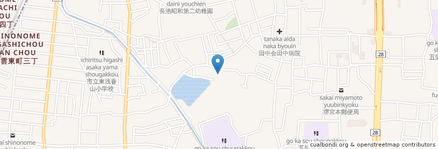 Mapa de ubicacion de アイリス堺正風在宅介護支援センター en Japonya, 大阪府, 堺市, 北区.