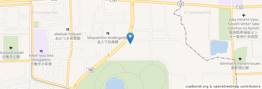 Mapa de ubicacion de ケアハウスブレス南花田 en Japão, 大阪府, 松原市, 北区.