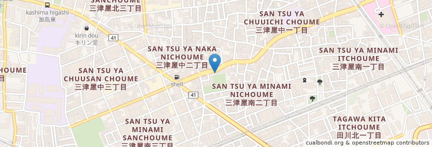 Mapa de ubicacion de 三津屋会館老人憩の家 en Japan, Osaka Prefecture, Osaka, Yodogawa Ward.