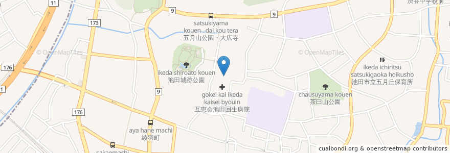 Mapa de ubicacion de 五月園 en Jepun, 大阪府, 池田市.